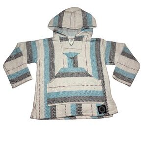 Striped Kids Hoodie - Blue and Gray